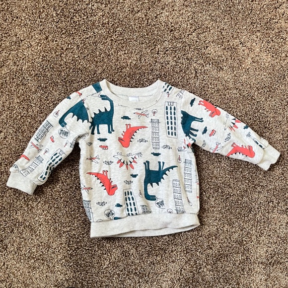 Carter's 3-Piece 18-Month Dinosaur Bundle: 1 Sweatshirt and 2 Onesies - Picture 4 of 7